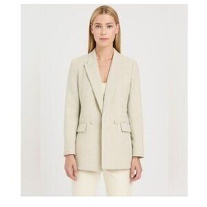 House of Harlow  Pastel Green Textured Women's Double Breasted Blazer Size M